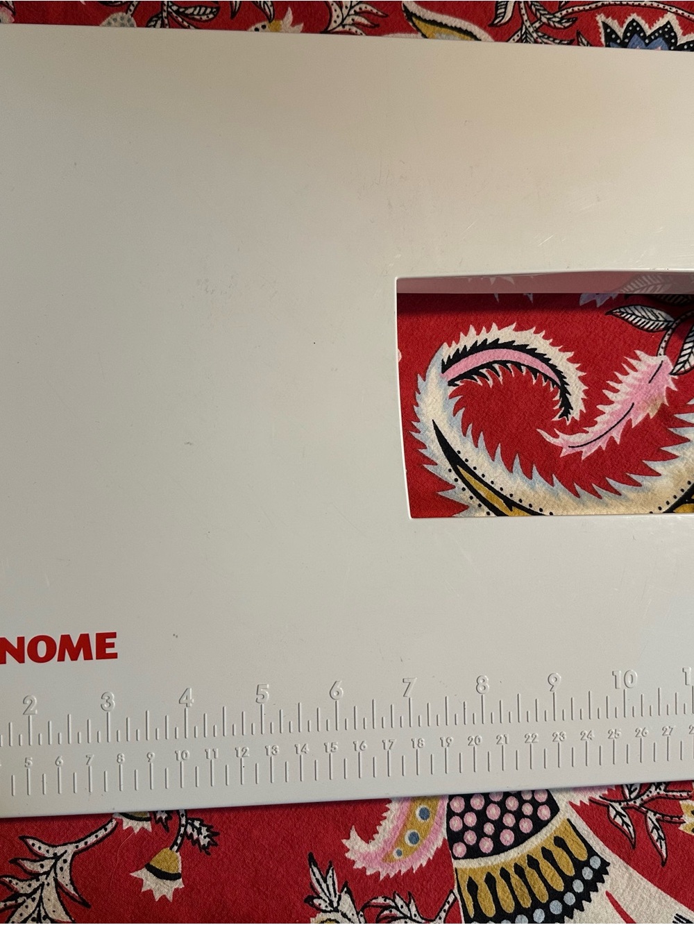 Janome Sewing Machine Extension Table with Red Accent